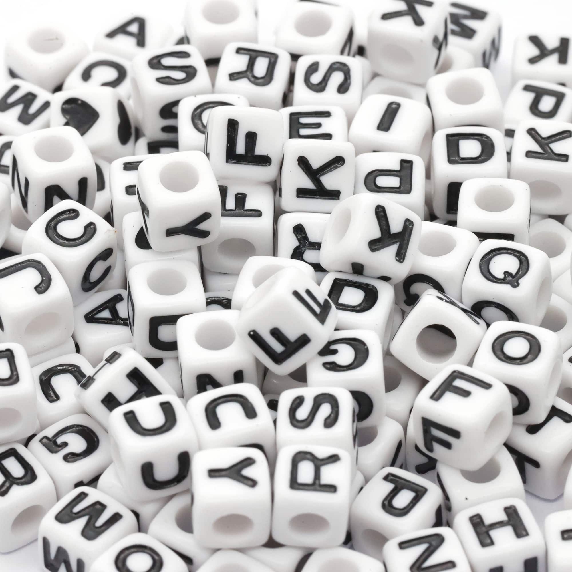Black & White Alphabet Beads by Creatology™, 6.5mm